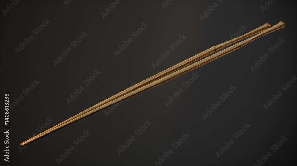 Photorealistic image of a bamboo chopsticks on holder Photorealistic image of a bamboo chopsticks on holder