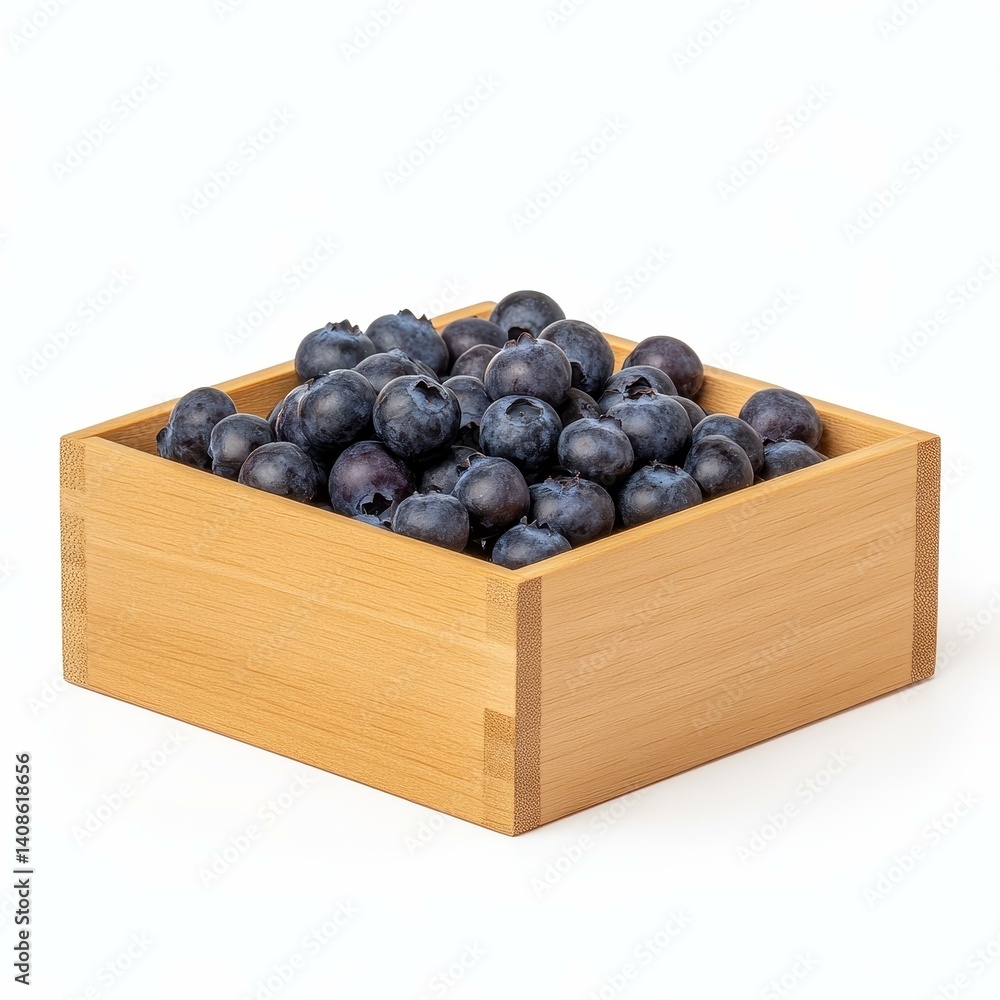 Experience the freshness of organic blueberries, packed neatly in a rustic wooden box, perfect for healthy snacking. Experience the freshness of organic blueberries, packed neatly in a rustic wooden box, perfect for healthy snacking.