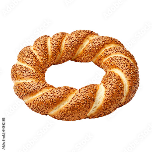 sesame bagel isolated on a white background 