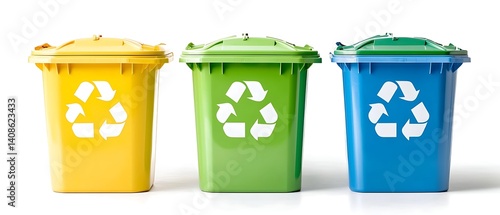 Recycling Bins Color Coded