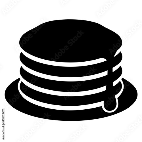 Delicious Stack of Pancakes with Drizzled Syrup Sweet Breakfast Treat