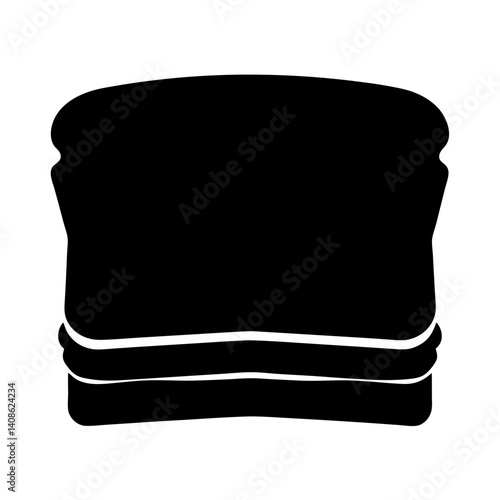 Simple Black Silhouette Icon Graphic of a Delicious Sandwich