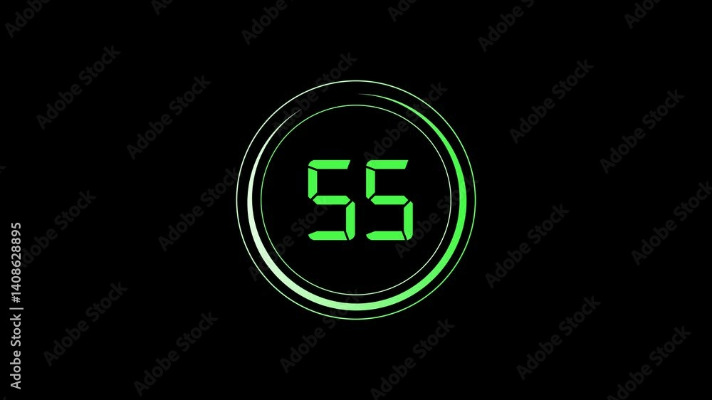 A one-minute countdown animation, transitioning from 60 to 0 seconds. 4K resolution with an alpha channel. Flat design style, set against a dark background, featuring smooth animations. A one-minute countdown animation, transitioning from 60 to 0 seconds. 4K resolution with an alpha channel. Flat design style, set against a dark background, featuring smooth animations.