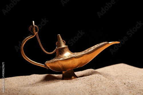 Lamp of Aladdin with sand o...