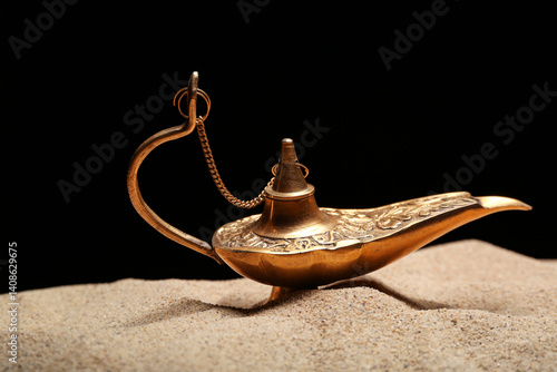 Lamp of Aladdin with sand o...