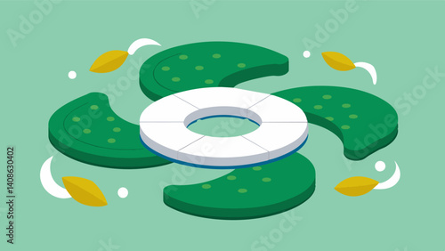 Designed with circular economy principles in mind the pads are made to be easily disassembled and recycled at the end of their lifespan minimizing waste.. Vector illustration