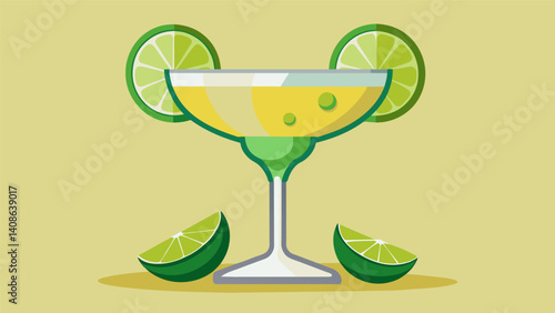 Limes and tequila infused in a margarita for the perfect balance of sweet and tart flavors.. Vector illustration