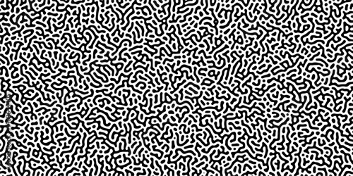 Organic seamless patterns with rounded lines Diffusion reaction background. Monochrome background of natural organic forms motion. Overlay template abstract Turing organic wallpaper background.