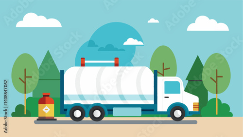 The milk tanker truck was still parked in the same spot but hadnt been moved in years a sign of the lack of work for it.. Vector illustration