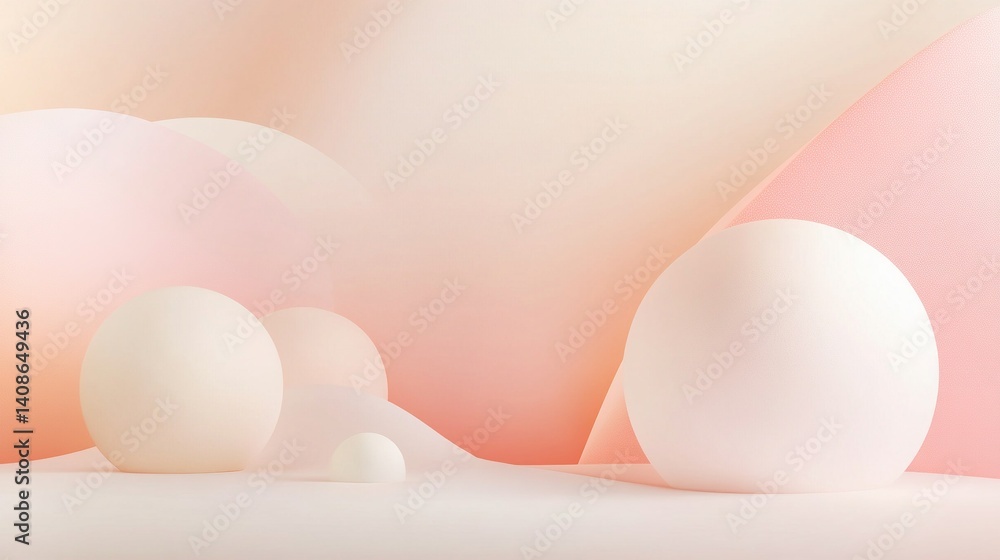 Fototapeta premium Minimalist modern abstract background with soft pastel geometric shapes and smooth gradient light, clean and elegant design suitable for branding, website or digital media,