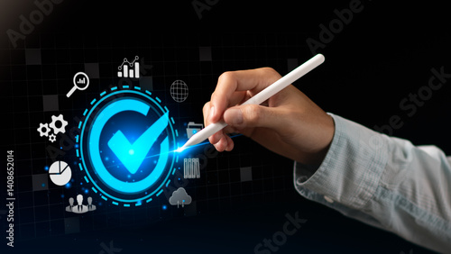 Obraz na płótnie best quality assurance concept for product assurance , standard quality, ISO ,product Certification ,Inspection of quality and standards of the organization ,Industry Certification, Guarantee w salonie
