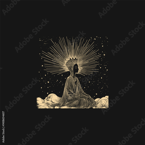 Theia greek Goddess mythology design vector template illustration