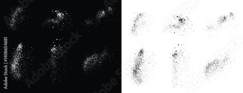 Realistic grungy collection of paint ink vector black and white brush strokes bloody splatter blood background