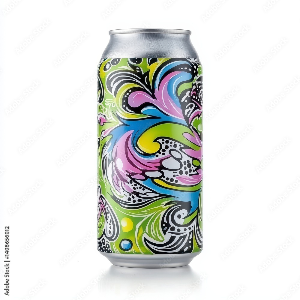 Fototapeta premium Vibrant Abstract Design on Aluminum Can
