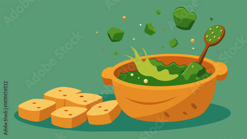 As the party winds down the last of the chimichurri is scooped up with chunks of crusty bread signaling the end of a perfect churrasco BBQ party.. Vector illustration
