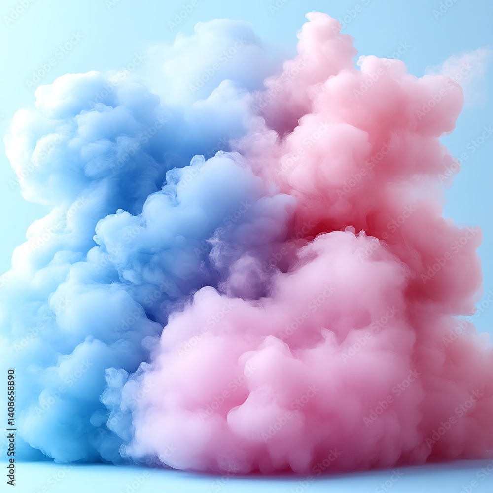 Pastel Cloud Explosion on Light Blue Background Pastel Cloud Explosion on Light Blue Background