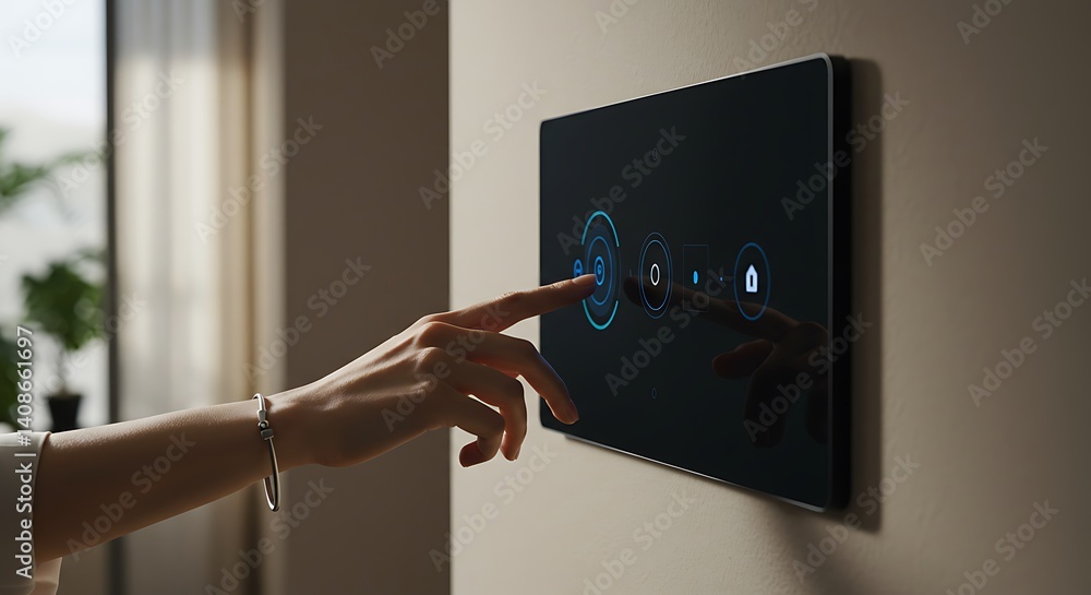 Obraz premium Futuristic Smart Home Control Panel – Close-Up