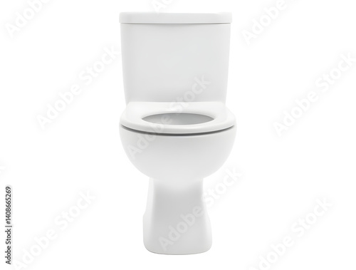 White ceramic toilet on transparent background 