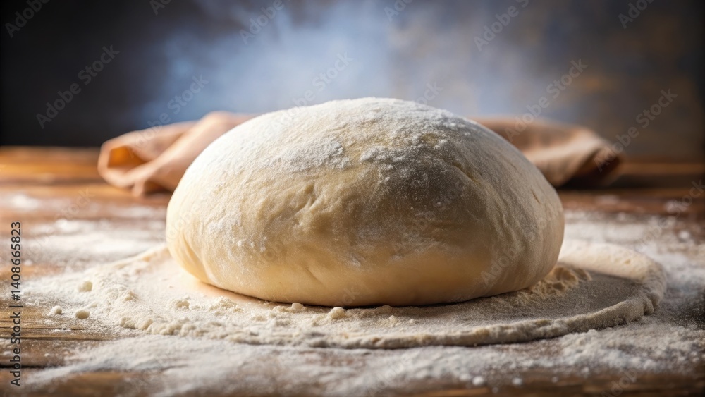 Fresh ball of pizza dough ready to be rolled out and topped Fresh ball of pizza dough ready to be rolled out and topped