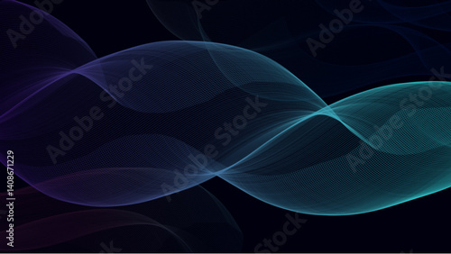 Abstract smooth wave lines background. Dynamic sound wave element design.