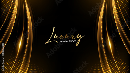 Black and Gold Award Background. Creative Concept Template. Classy Premium Wedding Card. Grand Luxury Decorative Banner for Wedding and Birthday. Premium Congratulations Card. Event Invitation.