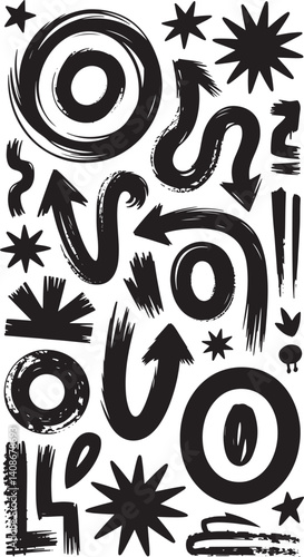 Minimalist White Line Art Graphics - Abstract Design with 'O 3 On เด' for Modern Creativity