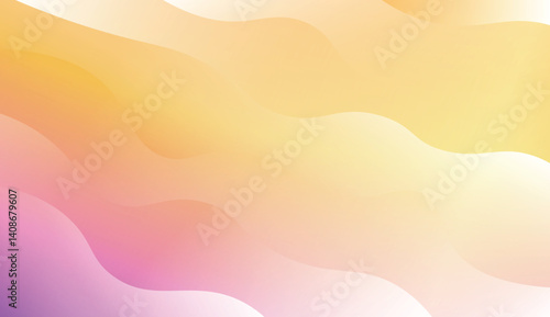 Template Background With Wave Geometric Shape. Design For Cover Page, Poster, Banner Of Websites. Vector Illustration with Color Gradient.