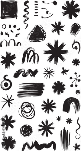 Elegant White Line Art Graphics for Creative Projects