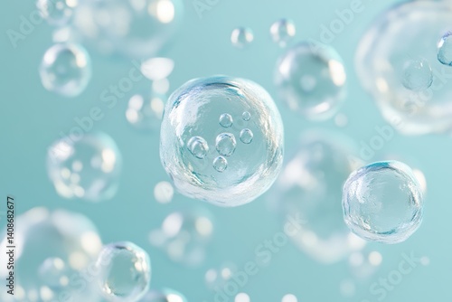 Wallpaper Mural A collection of bubbles gently floating in the air, creating a whimsical and light atmosphere. Torontodigital.ca