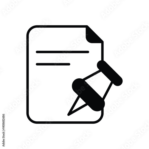 Attached Document icon vector stock illustration