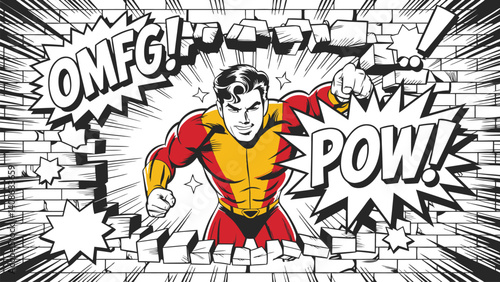 OMFG! WEE POW - Vibrant Cartoon Illustration of Animated Fictional Characters for Graphic Design