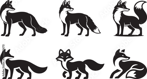 Discover this elegant swift fox silhouette line art, a minimalist white clip art perfect for stickers, graphics, and nature-inspired designs