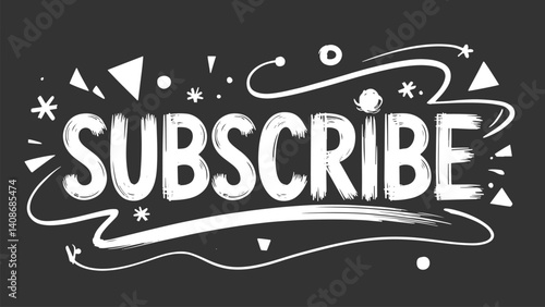Stylish 'Subscribe' Graphic Design in White - Perfect for Modern Branding and Marketing