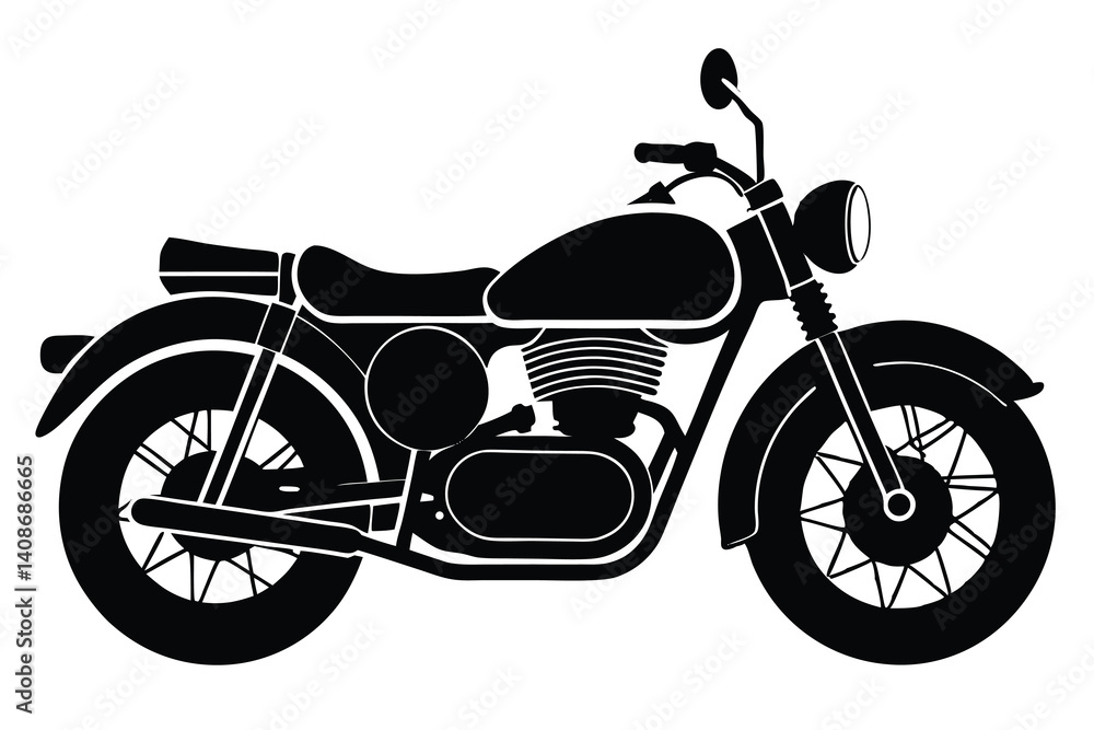 Fototapeta premium Isolated Classic Motorcycle on Transparent Background