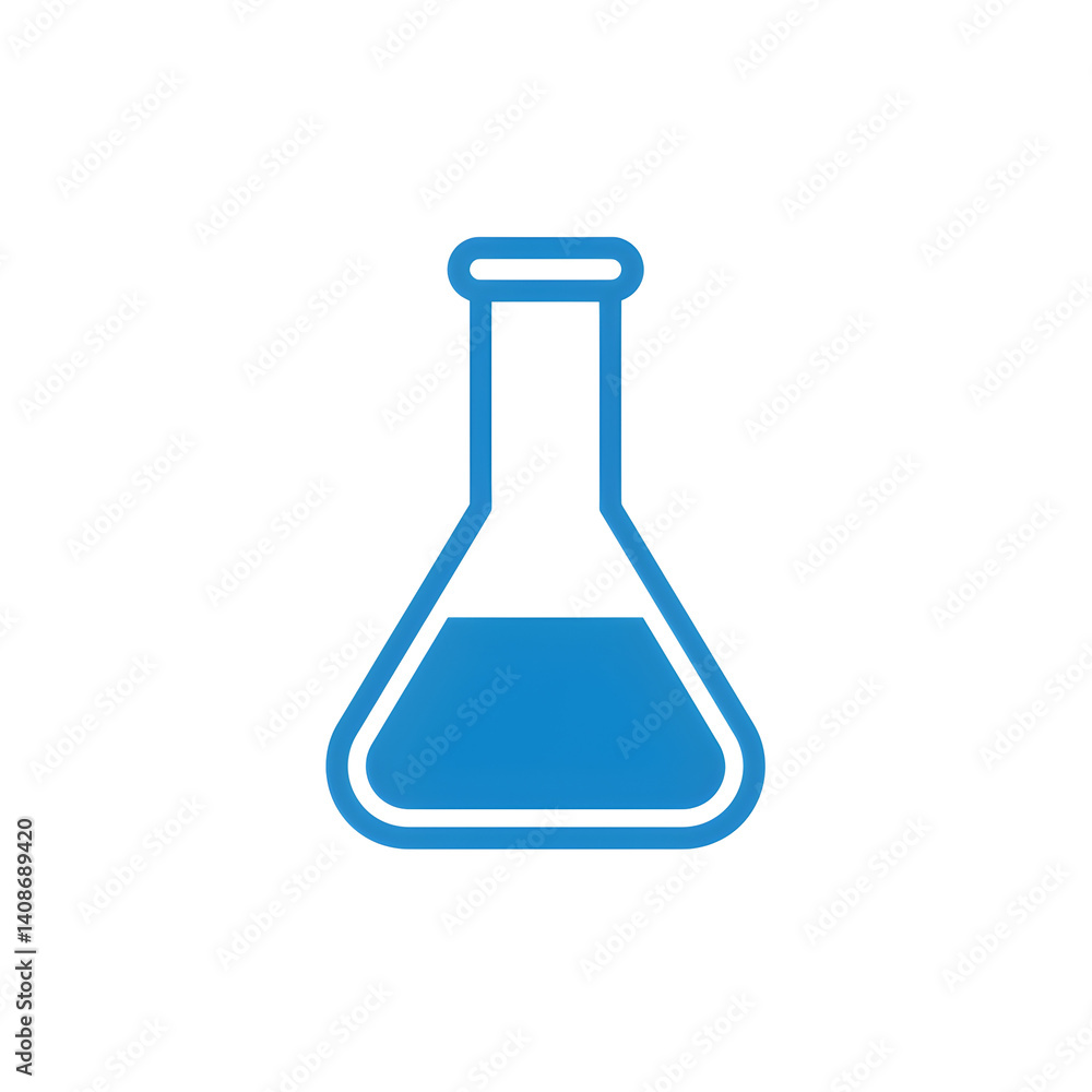 Blue Erlenmeyer Flask Illustration Blue Erlenmeyer Flask Illustration