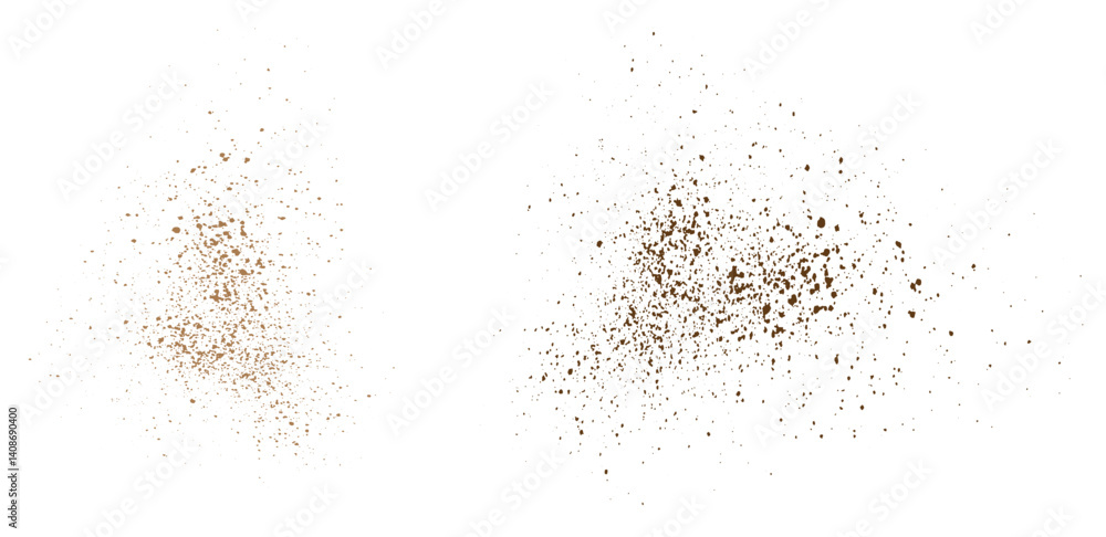 Vector cinnamon flying dust effect coffee or chocolate powder particle grain dust illustration Vector cinnamon flying dust effect coffee or chocolate powder particle grain dust illustration