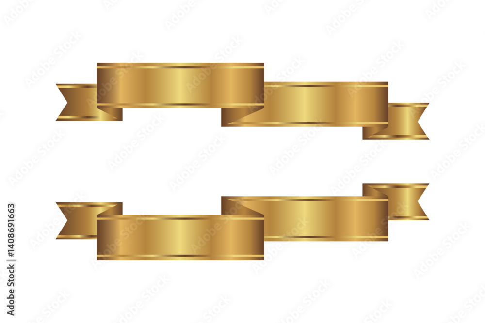 Stylized gold ribbon banners with uneven folds, perfect for creative designs, honors, or special announcements. Stylized gold ribbon banners with uneven folds, perfect for creative designs, honors, or special announcements.