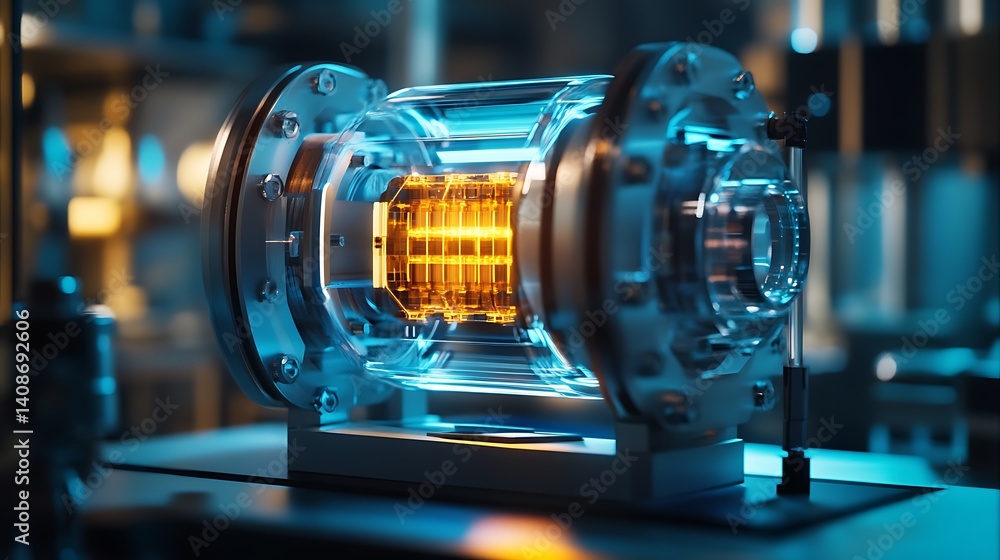 Fototapeta premium Futuristic Reactor Core Glowing with Energy Light