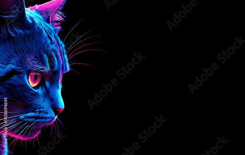 Cool Neon Cat
