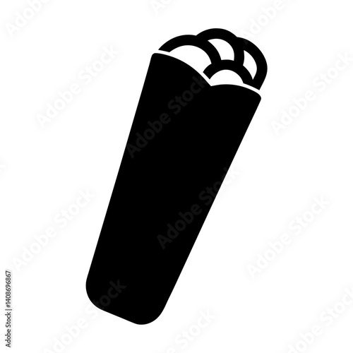 A Delicious Black and White Silhouette of a Burrito or Wrap