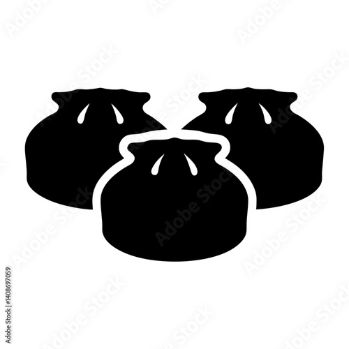 Three Delicious Steamed Buns Asian Cuisine Food Illustration