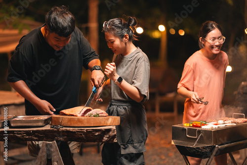 Asian people Enjoying Summe...