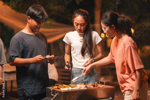 Asian people Enjoying Summe...