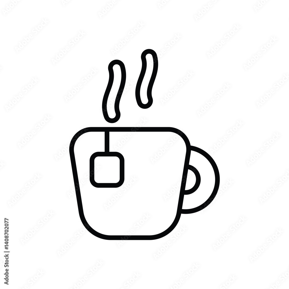 Tea Break icon vector stock illustration