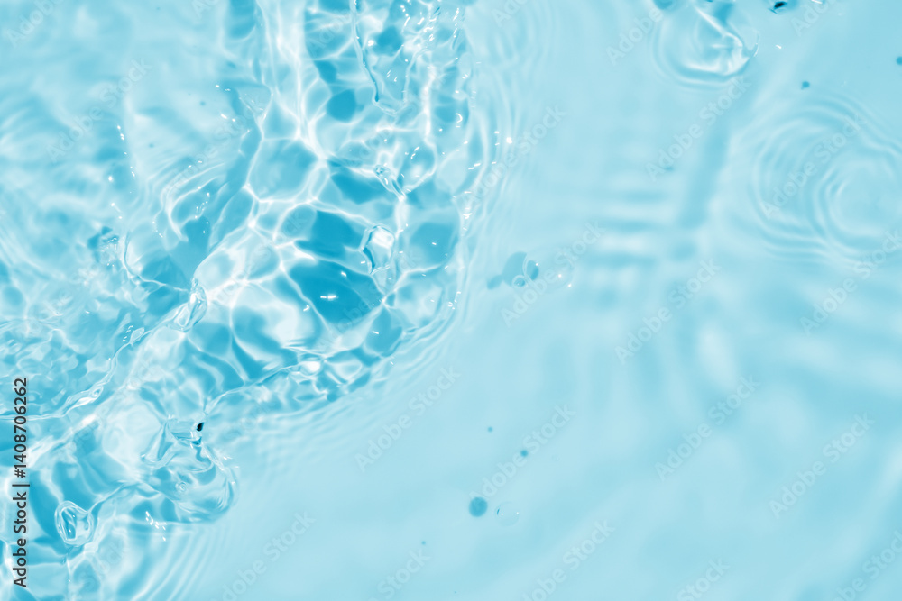 Naklejka premium Abstract transparent water shadow surface texture natural ripple on blue background