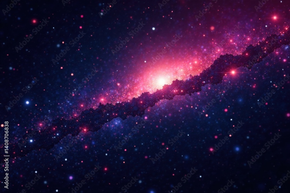 Fototapeta premium Shiny Starfield in Outer Space with Black Background , starry, twinkling, cosmic