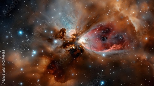Obraz na płótnie Captivating Cosmic Nebula Glows in the Vastness of Space w salonie