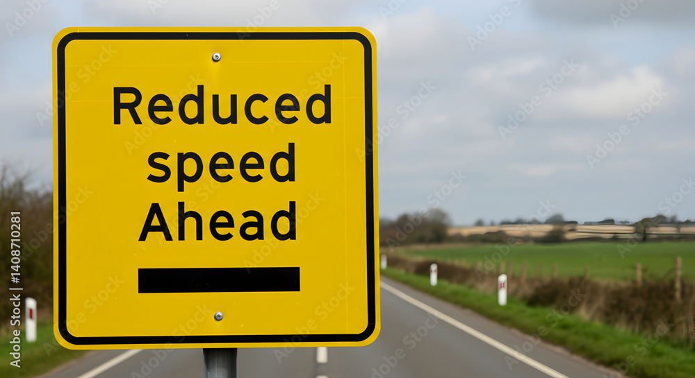 Yellow Roadside Caution: Prepare for Reduced Speed Limit Ahead Yellow Roadside Caution: Prepare for Reduced Speed Limit Ahead