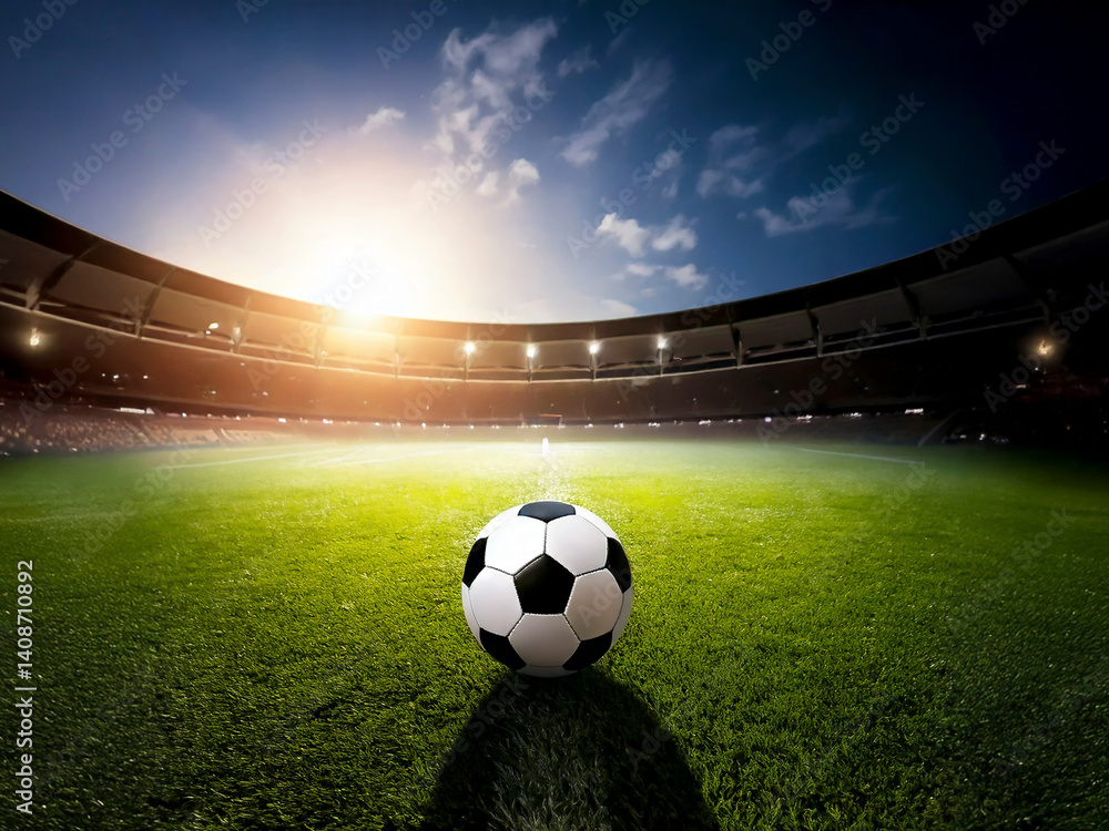 Fototapeta premium サッカーの競技場 AI生成画像