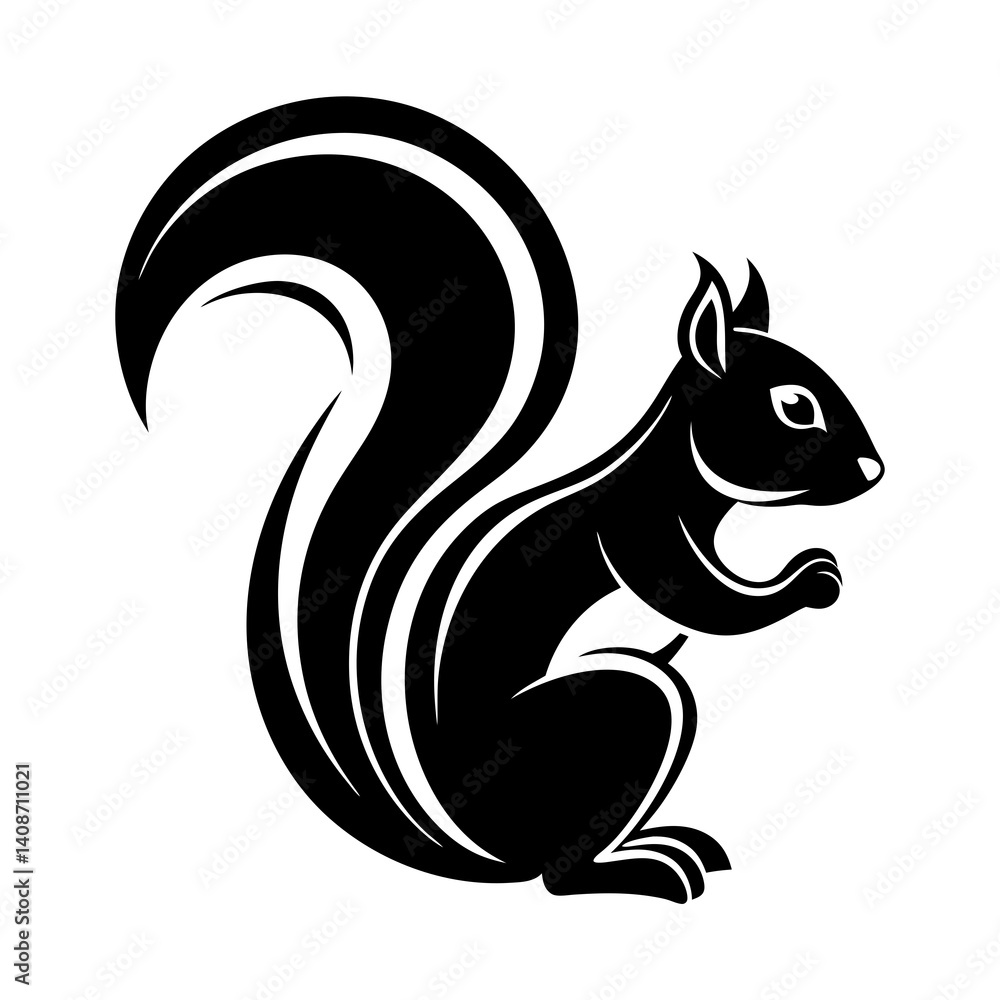 Design a creative and unique logo icon of a squirrel that incorporates the letter 'S' into the design Design a creative and unique logo icon of a squirrel that incorporates the letter 'S' into the design
